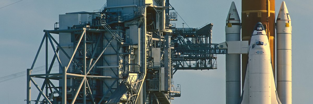 Space shuttle on the launch pad